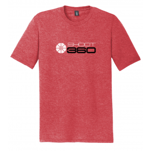 S564-25 - Stacked Logo - Tri-Blend T-Shirt - Red
