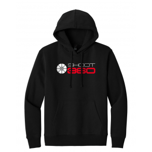 S564-25 - Stacked Logo - Heavyweight Fleece Hoodie - Black