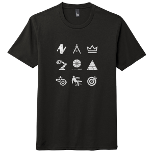 S564-26 - "Icons" - Graphic T-Shirt - Black