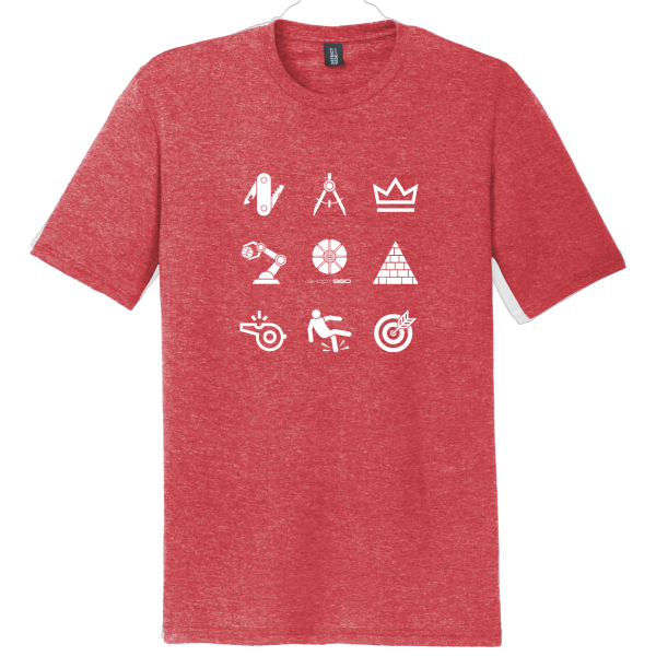 S564-26 - "Icons" - Graphic T-Shirt - Red